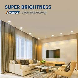 Bbounder Lighting 12 Pack 5/6 Inch LED Recessed Downlight, Baffle Trim, Dimmable, 12.5W=100W, 2700K Soft White, 950 LM, Damp Rated, Simple Retrofit Installation - UL + Energy Star No Flicker