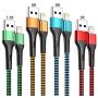 iPhone Charger Cable 4Pack-1.5/3/6/6FT,Durcord iPhone Charger Cord MFi Certified Lightning Cable,Fast iPhone Charging Cord Nylon Braided Compatible iPhone 11/ XS/Max/XR/X/8/8P/7/7P/6/SE/iPad/iPod