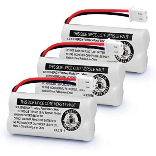 GEILIENERGY Replacement Battery BT166342 / BT266342 BT183342/BT283342 BT166342/BT266342 Compatible for Vtech AT&T Cordless Telephones CS6114 CS6419 CS6719 EL52300 CL80111(Pack of 3)