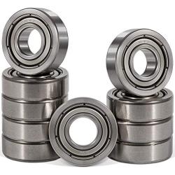 10pcs R4-ZZ Bearings (1/4 x 5/8 x 10/51 inch) Double Rubber sealed Deep Groove Ball Bearing, High Speed and Fits RC Cars and Other Electronic Appliances