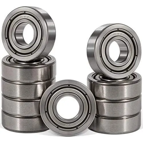 10pcs R4-ZZ Bearings (1/4 x 5/8 x 10/51 inch) Double Rubber sealed Deep Groove Ball Bearing, High Speed and Fits RC Cars and Other Electronic Appliances