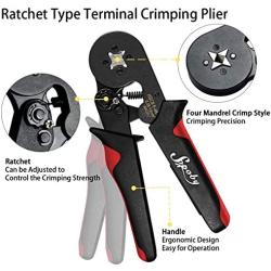 Ferrule Crimping Tool Kit - Sopoby Ferrule Crimper Plier (AWG 28-7) w/ 1800pcs Wire Ferrules Kit Wire Ends Terminals(AWG 22-8)