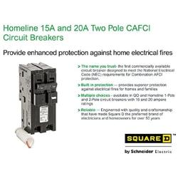 Square D by Schneider Electric HOM220CAFIC Homeline 20 Amp Two-Pole CAFCI Circuit Breaker,