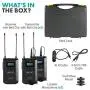 Movo WMX-20-DUO 48-Channel UHF Wireless Lavalier Microphone System with 1 Receiver, 2 Transmitters, and 2 Lapel Microphones Compatible with DSLR Cameras (330 ft Audio Range) Movo WMX-20-DUO 48-Channel UHF Wireless Lavalier Microphone System with 1 Receiver, 2 Transmitters, and 2 Lapel Microphones Compatible with DSLR Cameras (330 ft Audio Range)