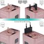 Universal Travel Adapter International All in One Plug (Rose Gold)- w/4 USB Ports Work - 150+ Countries - 220 Volt Adapter - Travel Adapter Type C A G I for UK Japan Germany France EU European