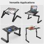 Large Laptop Stand for Bed & Sofa,Portable Laptop Table Stand,Adjustable Portable Laptop Desk with USB Cooling Fans and Mouse Pad
