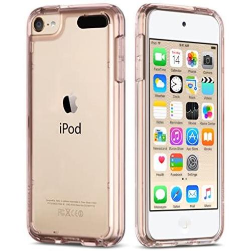 ULAK iPod Touch 6 Case, iPod Touch 7 Case, Clear Slim Hybrid Clear Bumper TPU/Scratch Resistant Hard PC Back/Corner Shock Absorption Case for Apple iPod Touch 5th/6th/7th Generation (Rose Gold)