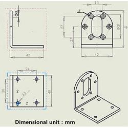 2pcs Black 37mm DC Gear Motors Mounting Bracket, Iron Anti-rust Gearbox L-shape Fixed Seat, Gear Reduction Motor Holder w Stainless steel screw nut