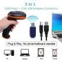 Tera Barcode Scanner Wireless Versatile 2-in-1 (2.4Ghz Wireless+USB 2.0 Wired) Rechargeable 1D Barcode Reader USB Handheld Bar Code Scanner Wireless with Stand