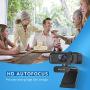 Webcam with Microphone - Jelly Comb Autofocus Full 1080P HD USB Web Camera with Privacy Cover, Computer Webcam for Video Conferencing, Teaching, Streaming and Gaming, W10