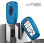 ELOHEI for Ford Key Fob Cover Case, Soft TPU Key Fob Case Protector Holder for 2017 2018 2019 Ford Fusion F150 F250 F350 F450 F550 Edge Explorer Escape Mustang Remote Keyless Entry (Blue)