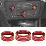for Dodge Accessories Interior Control Knob Cover Volume/AUTO/Browse Switch Decor Trim Compatible with Dodge Challenger/Charger 2015-2021, Chrysler 200/300/300s 2015-2020 (Red)