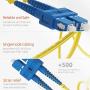 SC to SC Fiber Patch Cable Single Mode Duplex - 1m (3.28ft) - 9/125um OS1 LSZH - Beyondtech PureOptics Cable Series
