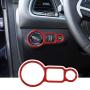 Carbon Fiber Headlight Switch Button Cover Trim for 2015-2020 Dodge Challenger, for 2010-2020 Dodge Charger (Red)