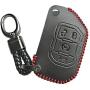 Alegender Black 4 Buttons Flip Leather Key Cover Case Fob Holder Bag Remote Keyless Protector Fit for 2018 2019 2020 Wrangler JL JLU Gladiator JT 68292944AA