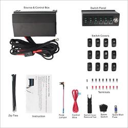Apollointech Wrangler JK & JKU 2007-2018 Overhead 6-Switch Pod/Panel in Green Backlight with Control and Relay Box (Comes with 12 Laser Switch Covers)