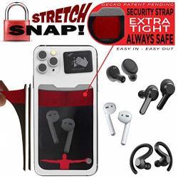 Phone Wallet - Cell Phone Stand - Adhesive Card Holder - Phone Pouch - Stick on Lycra Pocket by Gecko - Carry Credit Cards and Cash - Basketball