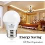 Hansang A15 LED Bulb Light 6 Watt (60w Equivalent),E26 Base,G45 Bulb,Ra83 600lm 2700K Warm White 120V for Ceiling Droplight,House Lighting No Dimmable 6 Pack
