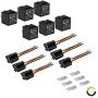 ONLINE LED STORE 6 Pack Bosch Style 5-Pin 12V Relay Kit [Interlocking Harness Socket Holder] [14 AWG Hot Wires] [SPDT] [30/40 Amp] 12 Volt Automotive Relays for Auto Fan Cars