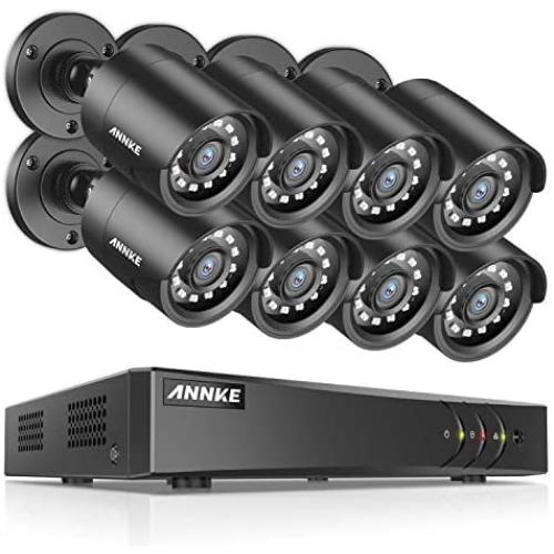ANNKE 1080P Security Camera System 5MP Lite H.265 Surveillance DVR and (8) 1080P HD Weatherproof Camera, Easy Remote View, Smart Playback, NO Hard Drive-S300