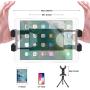 T-SIGN IPad Tripod Stand Reinforced Floor Tablet Mount, Foldable Adjustable Height for iPad Mini, iPad Air, and More 7 to 13 Inch Ipads, Phone Holder, Carrying Case, Bluetooth Remote Control