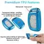 Hyundai Key Fob Cover, Soft TPU Key Fob Case Full Protector Fit Hyundai 2018 2019 2020 2021 Sonata Elantra Tucson Venue Ioniq I40 IX35 I45 3/4 Buttons Keyless Entry Remote Control - Blue