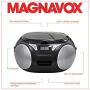 Magnavox MD6924 Portable Top Loading CD Boombox with AM/FM Stereo Radio in Black | CD-R/CD-RW Compatible | LED Display | AUX Port Supported | Programmable CD Player |