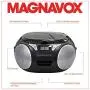 Magnavox MD6924 Portable Top Loading CD Boombox with AM/FM Stereo Radio in Black | CD-R/CD-RW Compatible | LED Display | AUX Port Supported | Programmable CD Player |