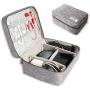 Electronics Organizer, Electronic Accessories Double Layer Travel Cable Organizer Cord Storage Bag for Cables, iPad,Power Bank
