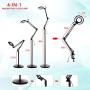 Magnifying Floor Lamp, Addie Super Bright 3-in-1 Facial Magnifier Lamp - 2.25x Dimmable Full Spectrum Natural Daylight Sunlight LED Standing Light with Utility Clamp, Desk/ Task Craft Lamp-Black