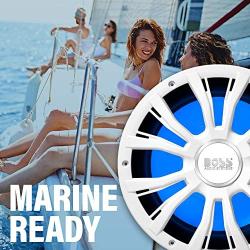 BOSS Audio Systems MRGB10W 10 Inch Marine Subwoofer - 800 Watts Maximum Power, Single 4 Ohm Voice Coil, Multi-Color Illumination, Weatherproof, Sold Individually, Beige
