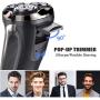 Electric Shaver for Men, PURKOO Electric Razor for Men 3D Rotary Razors for Shaving Beard Trimmer Rechargeable Cordless with Pop-up Trimmer Waterproof Wet&Dry Mens Shaver Lithium Battery LCD Display