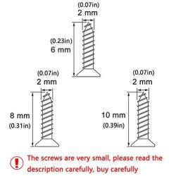 newlng 2MM Small Screws Phillips Flat Head Cross Self Tapping Tiny Screw Cabinet Electronic Accessories Screw Multifunctional DIY Micro Woodworking Mini Screw Set Gold Black Silver 1600pcs