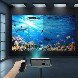 XINDA Native 1920x 1080P Projector,7500 L Upgrade Full HD 4K Projector for Outdoor Movies with 400'' Diagonal,Support 4K Dolby Video and Zoom,Compatible with TV Stick,Phone,PC,TV Box,PS4 (Black)