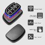 TANGSEN Smart Key Fob Personalized Case Protective Cover for Hyundai Elantra GT Tucson 4 Button Keyless Entry Remote 3D Twill Weave Carbon Fiber ABS Plastic Emboss Silicone Rubber