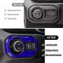 Headlight Lamp Switch Trim Cover Button Decoration Interior Accessories for 2018-2021 Jeep Wrangler JL JLU & Gladiator JT (Blue)