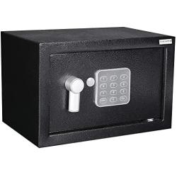 Home and Office Electronic Safe Box with Keypad & Keys, Money Lock Boxes, Safety Boxes for Home, Office, Hotel Rooms,Business, Jewelry, Gun, Cash, Steel Alloy Drop Safe 9.85 x 13.75 x 9.85 inches