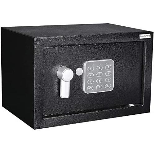 Home and Office Electronic Safe Box with Keypad & Keys, Money Lock Boxes, Safety Boxes for Home, Office, Hotel Rooms,Business, Jewelry, Gun, Cash, Steel Alloy Drop Safe 9.85 x 13.75 x 9.85 inches