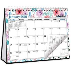 CRANBURY Small Desk Calendar 2021 - (Floral, 8x6''), Use Gorgeous Easel Calendar 2021 Flowers as Standing Calendar, Table Top Calendar, Stand Up Calendar Includes Stickers for Calendars 2021