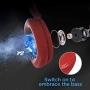Bluetooth Headphones, Built-in Mic Wired Headset for Cell Phones PC Tablet Home Office-Red
