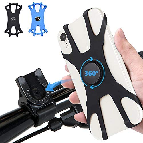 Bike & Motorcycle Phone Mount 2 Pack，360° Adjustable，Universal Motorcycle Phone Holder for iPhone 7/8/X/11/Pro/Plus, Galaxy, Google Pixel, Nubia, LG (2 Pack)
