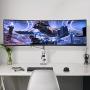 AVLT Single 13''-32'' Monitor Arm Desk Pole Mount fits One Flat/Curved/Ultrawide Monitor Full Motion Height Swivel Tilt Rotation Adjustable Monitor Arm - Silver/VESA/Heavy-Duty C-Clamp/Cable Management