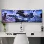 AVLT Single 13''-32'' Monitor Arm Desk Pole Mount fits One Flat/Curved/Ultrawide Monitor Full Motion Height Swivel Tilt Rotation Adjustable Monitor Arm - Silver/VESA/Heavy-Duty C-Clamp/Cable Management