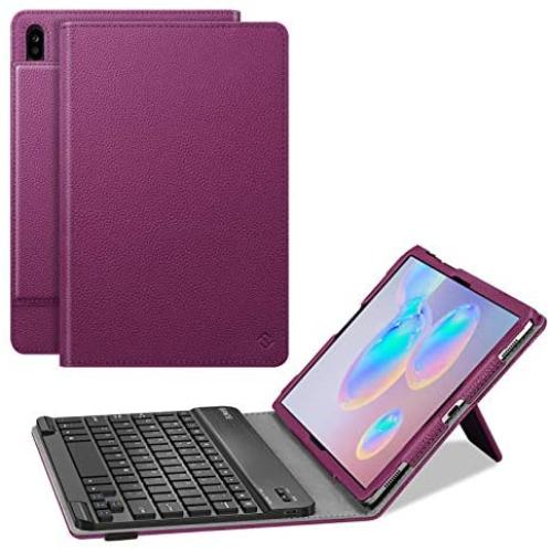 Fintie Keyboard Case for Samsung Galaxy Tab S6 10.5'' 2019 (Model SM-T860/T865/T867), [Patented S Pen Slot Design] Folio Stand Cover with Removable Wireless Bluetooth Keyboard, Purple