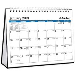CRANBURY Small Desk Calendar 2021 - (Blue, 8x6''), Flip Calendar 2021 with Premium Thick Paper, Stand Up Calendar, Bonus Planner Stickers Included