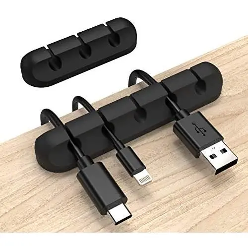 INCHOR Cord Organizer, Cable Clips Cord Holder, Cable Management USB Cable Power Wire Cord Clips, 2 Packs Cable Organizers for Car Home and Office (5, 3 Slots)