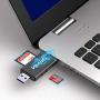 Vanja USB Type C SD Card Reader, USB 3.0 Micro SD Card Reader OTG Adapter for TF, SD, Micro SD, SDXC, SDHC, MMC, RS-MMC, Micro SDXC, Micro SDHC, UHS-I for Mac, Windows, Linux, PC, Laptop
