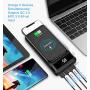 HOKONUI Wireless Portable Chargers, 10W Qi Fast Charge 20000 mAh Power Bank 5 Output USB Type-C LCD Display High Capacity External Battery Pack for Cell Phones, iPhone, Ipad, Samsung Galaxy and More