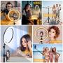 Belifu 10'' Selfie Ring Light with Adjustable Tripod Stand, 3 Modes 10 Brightness Levels, LED Ring Light with Phone Holder for Vlogs, Live Stream, Phone,YouTube,Self-Portrait Shooting