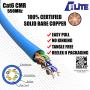 CAT6 Riser (CMR), Ethernet Cable 1000ft, No Spline, Unshielded Twisted Pair (UTP) 23AWG, Solid Pure Bare Copper, 550MHz, UL Certified, Easy to Pull (Reelex II) Box, Bulk Networking LAN Cable
